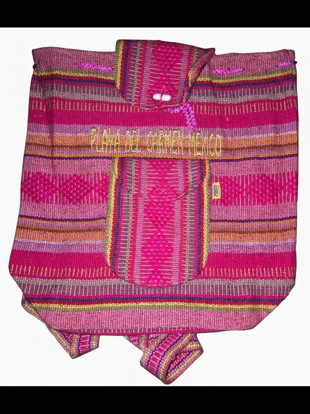 La Malinche School Backpack No. 4 – Mexican Woven Baja Knit Bohemian Rucksack